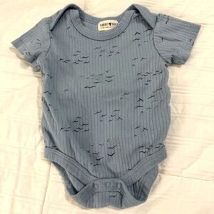 Rabbit + Bear Blue Onesie 0-3 months